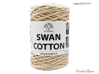 Swan Cotton Culoare Bej 2507 fir tip snur rotund pentru genti crosetate