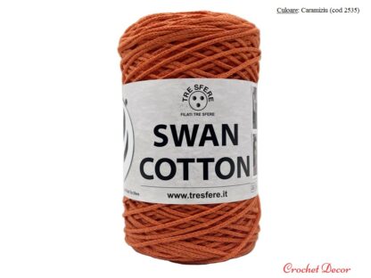 Swan Cotton Culoare Caramiziu 2535 fir tip snur rotund pentru genti crosetate