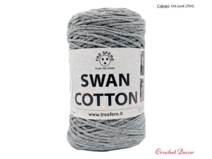 Swan Cotton Culoare Gri 2504 fir tip snur rotund pentru genti crosetate